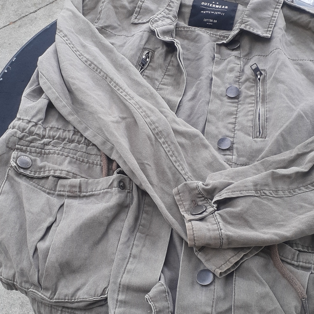 US Cotton On Utility Jacket sz 6 grunge Coat - Picture 7 of 9